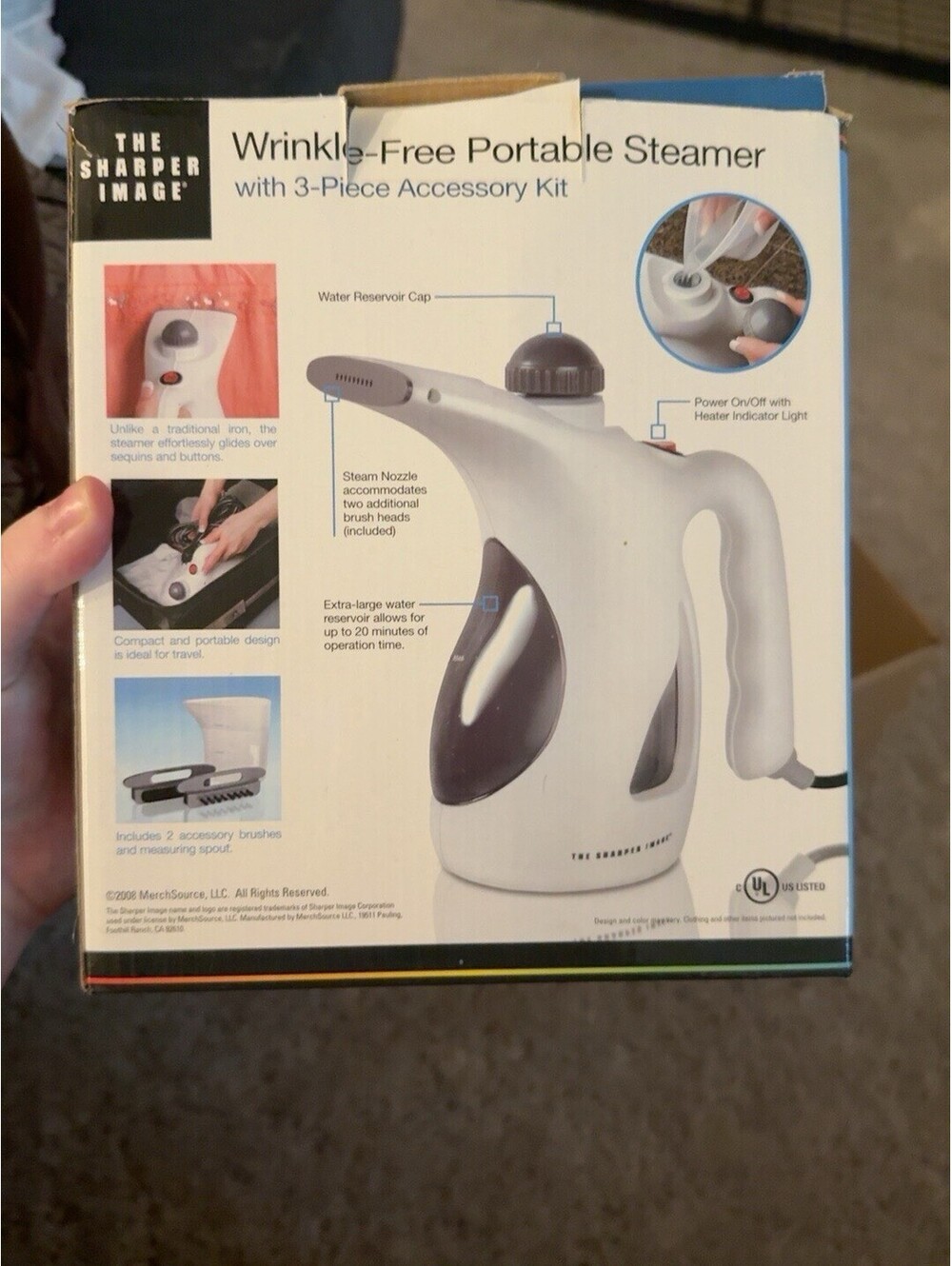 Sharper Image Wrinkle-Free Portable Clothes Steamer Open Box Used